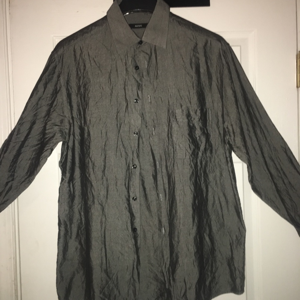 ALFANI Long Sleeve Dark Gray Dress Shirt